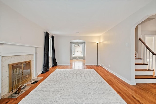 interior space with light hardwood / wood-style floors