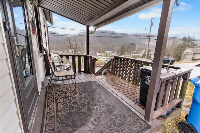 wooden deck with covered porch