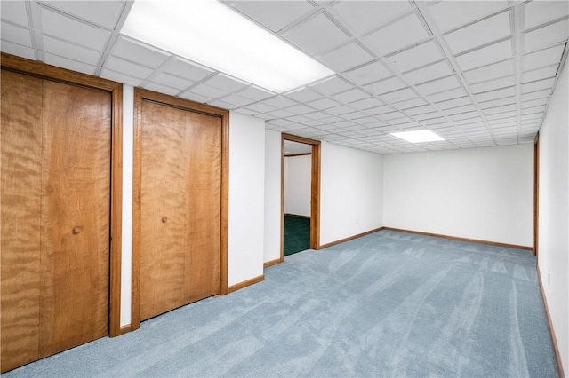 basement with carpet