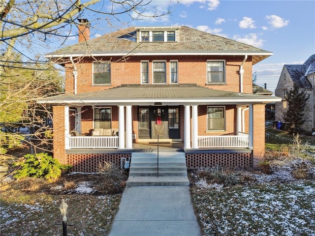 view of front of home with a porch