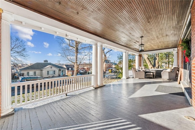 wooden deck with a porch