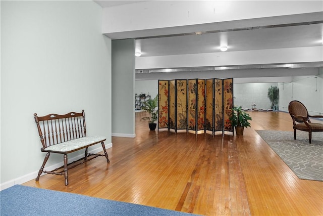 living area featuring wood-type flooring