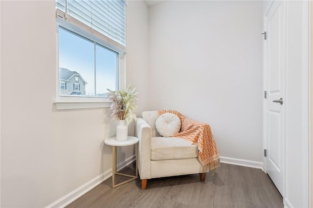 sitting room featuring hardwood / wood-style flooring