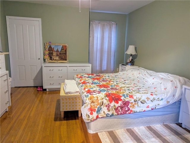 bedroom featuring light hardwood / wood-style flooring