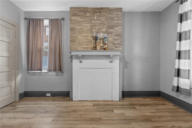 bar with wood-type flooring