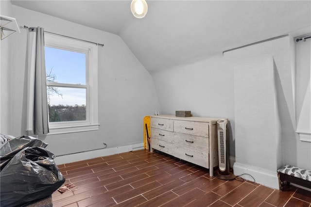 interior space with vaulted ceiling