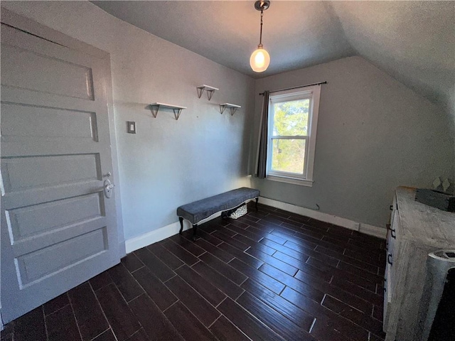 interior space featuring lofted ceiling