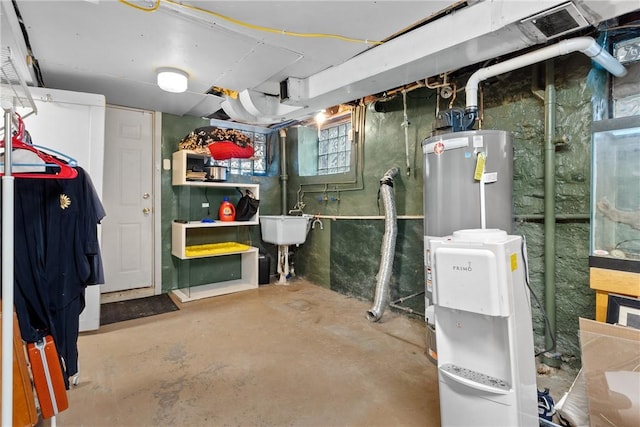 utilities with sink and water heater