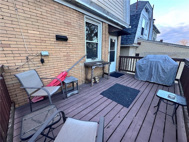 deck with area for grilling