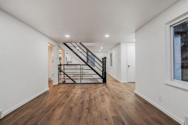 interior space with hardwood / wood-style floors