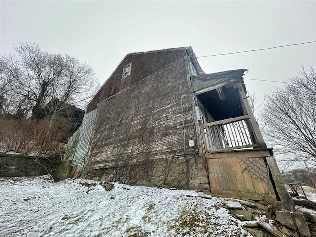 view of snowy exterior