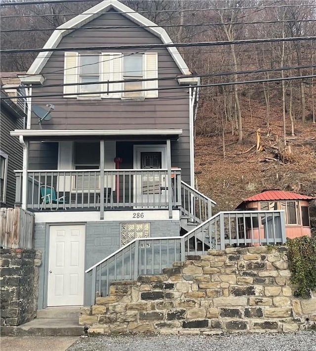 exterior space featuring a porch