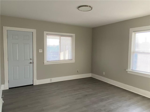 entrance foyer featuring dark hardwood / wood-style flooring