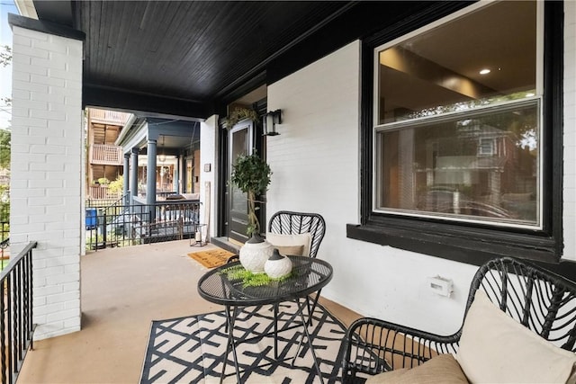 view of patio with a porch