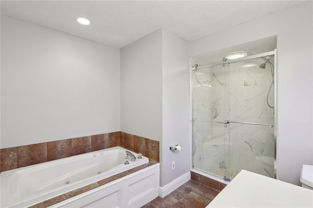 bathroom with independent shower and bath