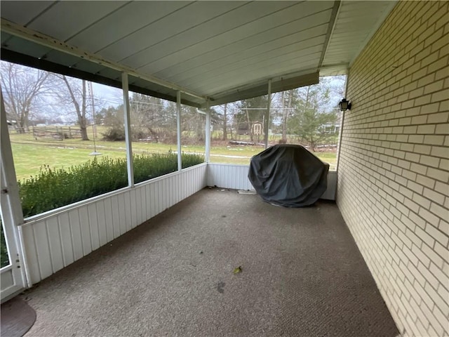 view of unfurnished sunroom