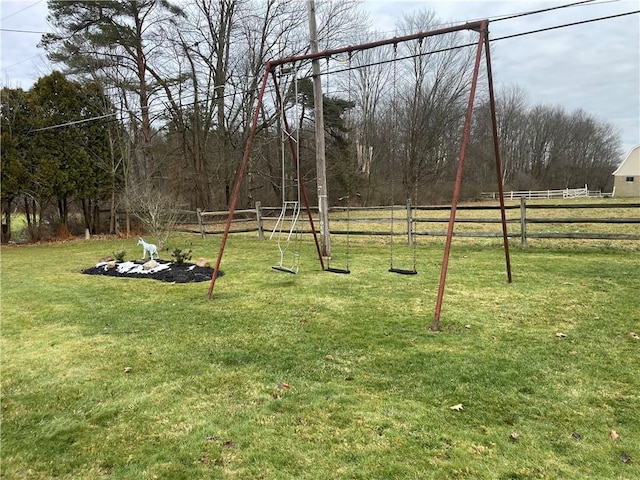 view of play area with a lawn