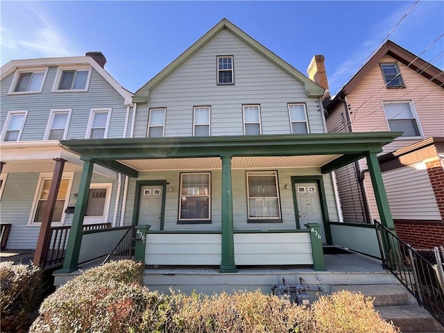 view of front of property with covered porch