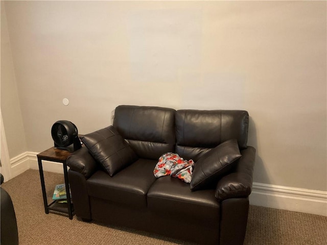 living room with carpet flooring