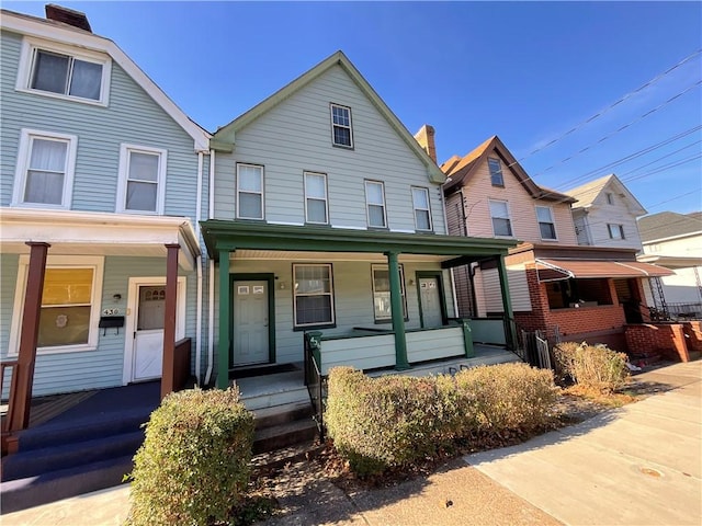 view of front of home with covered porch