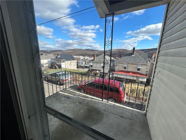 balcony with a mountain view