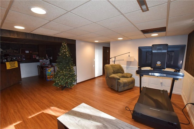 interior space with hardwood / wood-style flooring