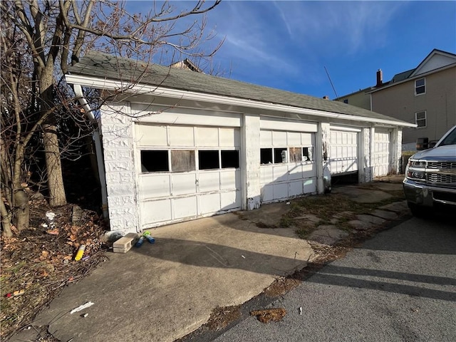 view of garage