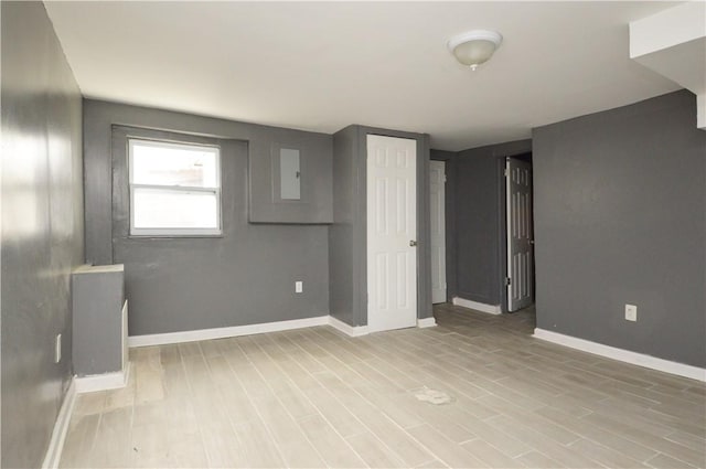 empty room with light wood-type flooring