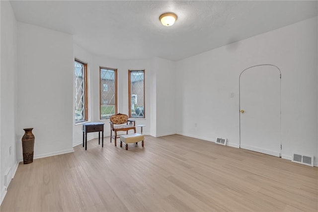 sitting room featuring light wood-type flooring