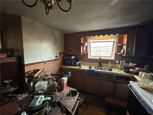 kitchen with electric range and sink