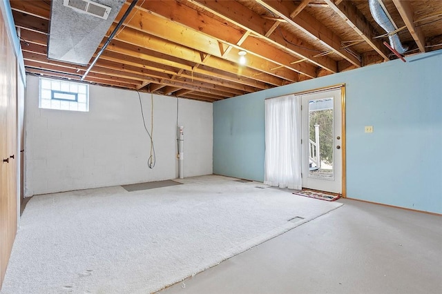 basement with a wealth of natural light