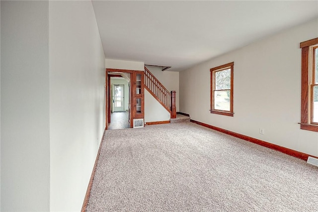 interior space featuring carpet flooring