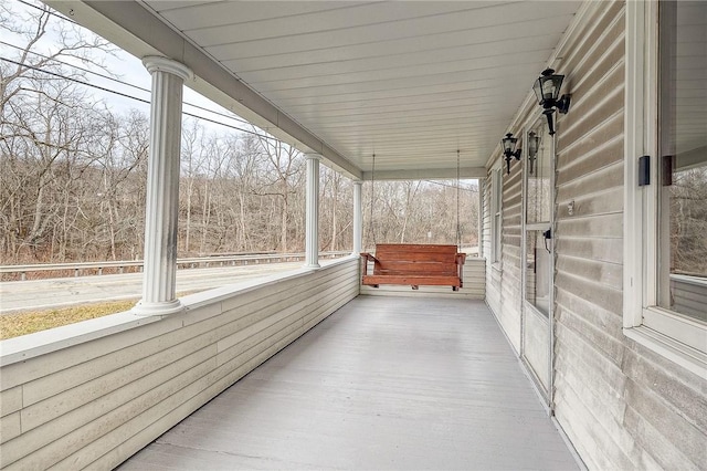 view of unfurnished sunroom