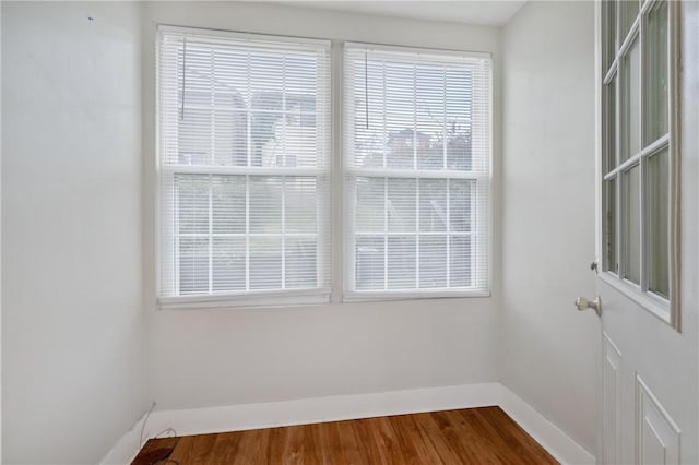 spare room with wood-type flooring