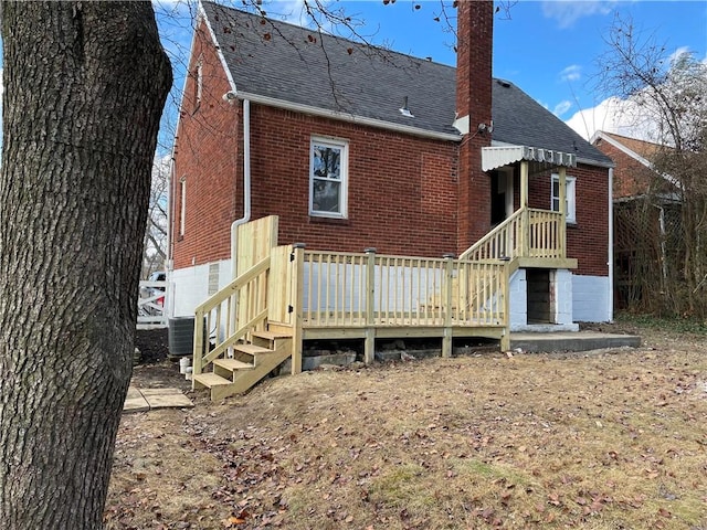 rear view of house with a deck