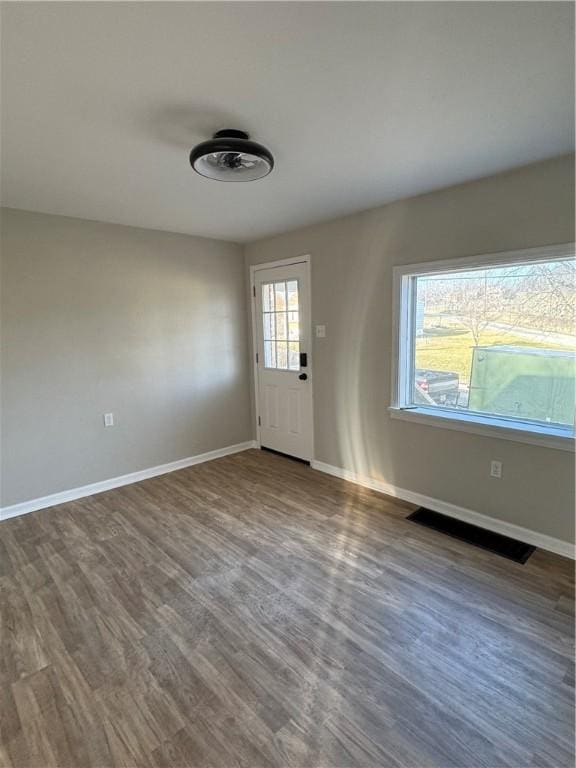 foyer with hardwood / wood-style flooring