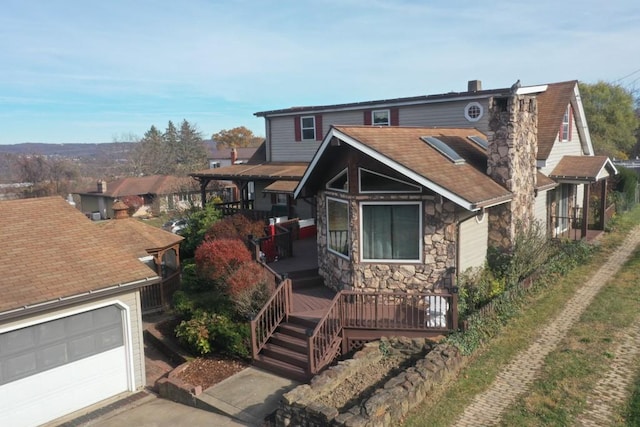 view of front property with a garage