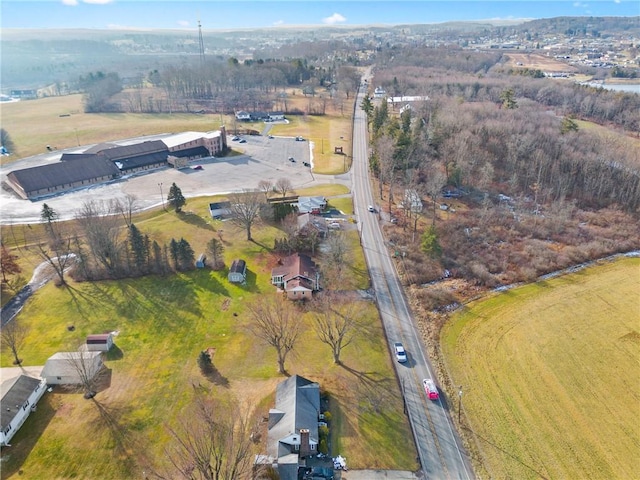 drone / aerial view featuring a rural view