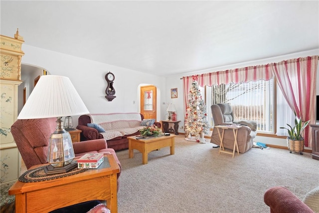 view of carpeted living room