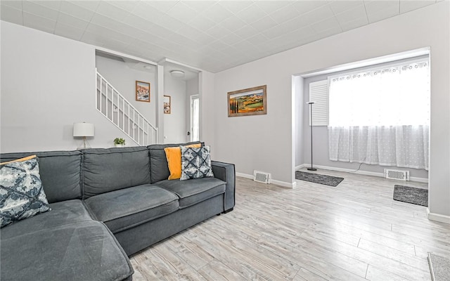 living room featuring hardwood / wood-style floors