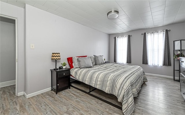 bedroom featuring light wood-type flooring