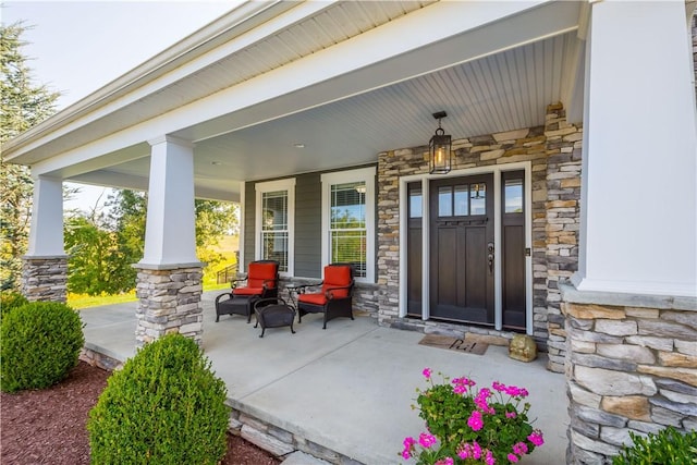 property entrance with a porch