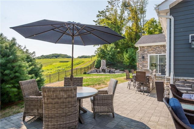 view of patio featuring a rural view