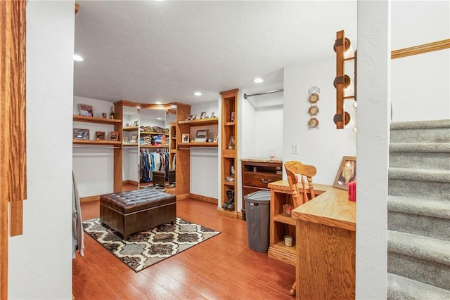 interior space with hardwood / wood-style flooring