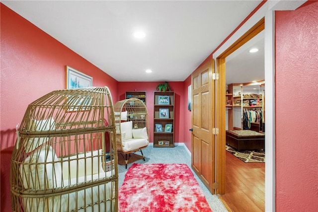 sitting room featuring hardwood / wood-style floors