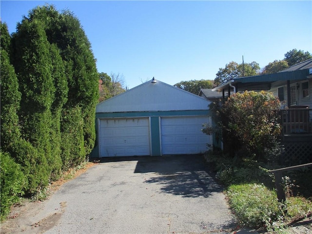 view of garage