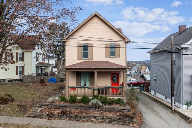 front facade featuring a porch