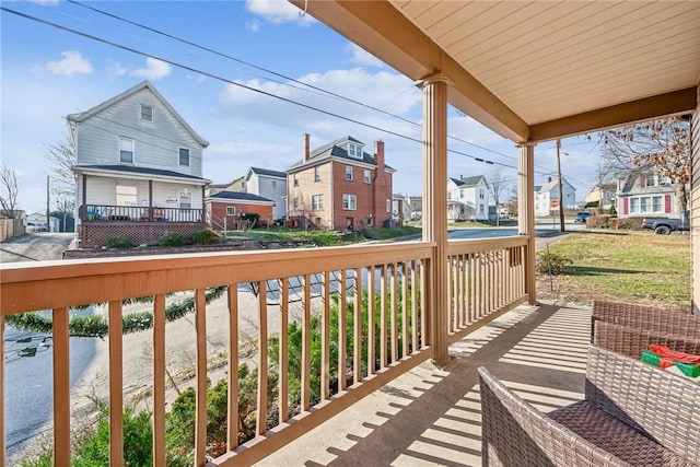 deck with covered porch