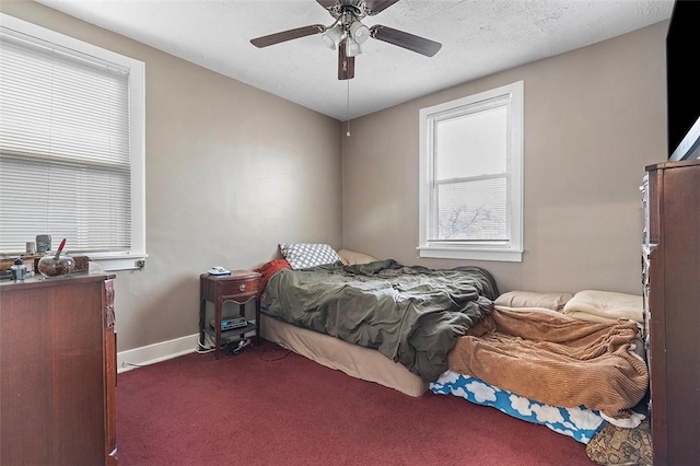 bedroom with carpet and ceiling fan