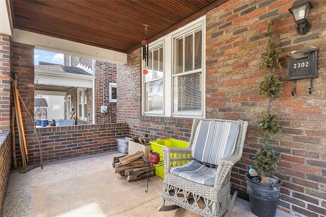 view of patio featuring covered porch